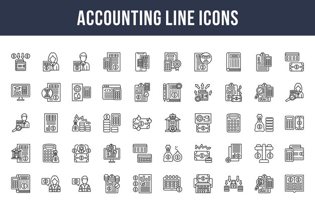 Vector accounting line icons