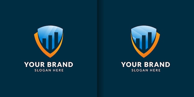 accounting and shield logo template collection