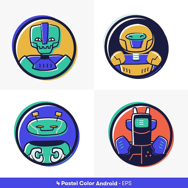 Vector accounts avatars android illustration vector drawinf nft