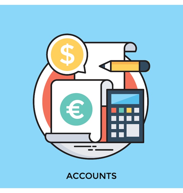 Accounts flat vector icon