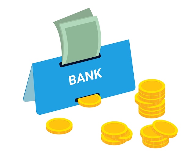 Vettore accumula punti risparmiando denaro nel proprio conto bancario illustrazione set moneta punto anatra 3d finanziaria