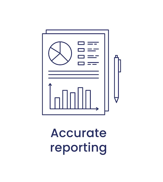 Accurate reporting icon, ESG Governance concept. Vector illustration isolated on a white background.