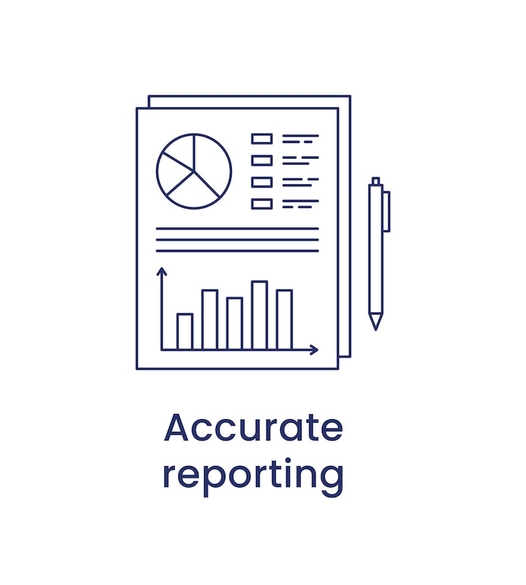 Vector accurate reporting icon, esg governance concept. vector illustration isolated on a white background.