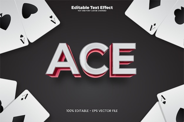 Ace bewerkbaar teksteffect in moderne trendstijl