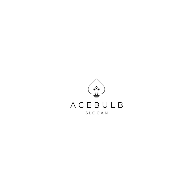 Ace bulb line logo icon design template