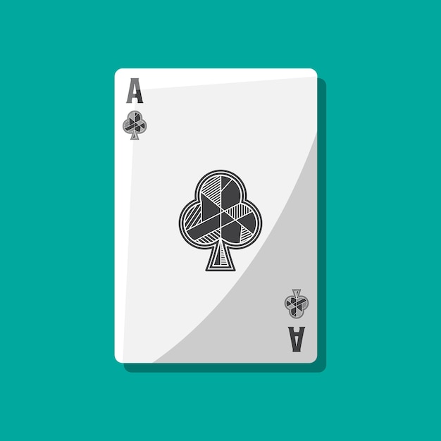 Vector ace clubs of clover card