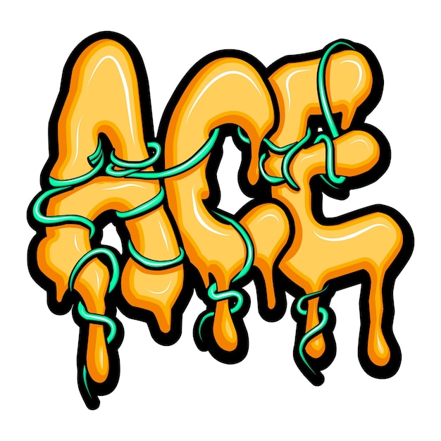 Vector ace graffiti lettering typografie kunst illustratie