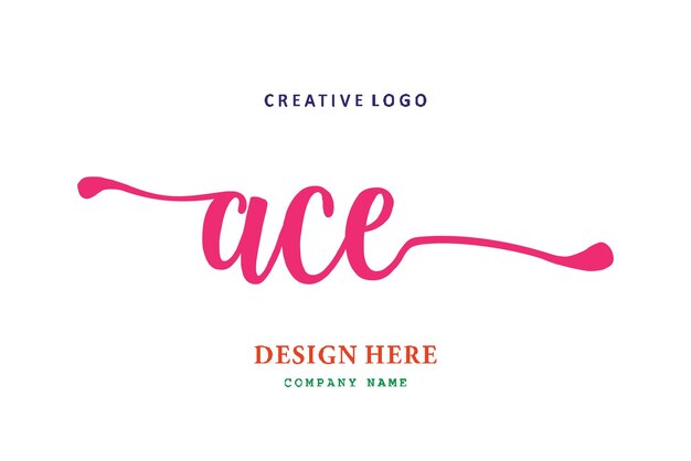 ACE lettering logo is simple easy to understand and authoritative