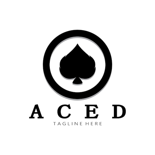 Vettore design del logo ace per il vettore di giochi di app di poker da casinò