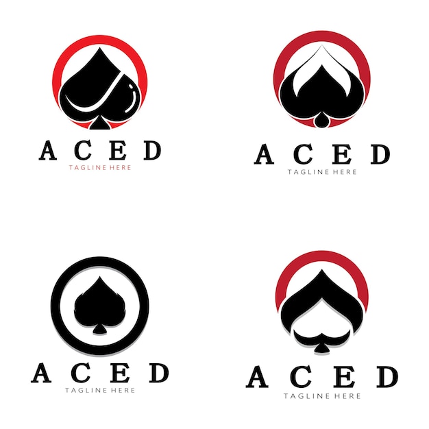 Ace logo design for casino poker app games vector