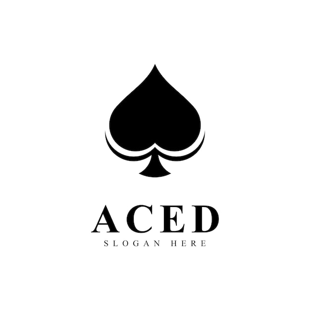 Ace-logopictogramontwerp voor Card Game Casino Business