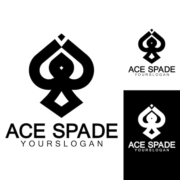 Вектор Дизайн логотипа значка ace of spades плоский значок для веб-приложений и мобильных приложений. его можно использовать в качестве инфографического элемента значка пиктограммы логотипа иллюстрация