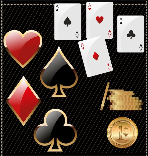 Ace poker met gouden pokerchips