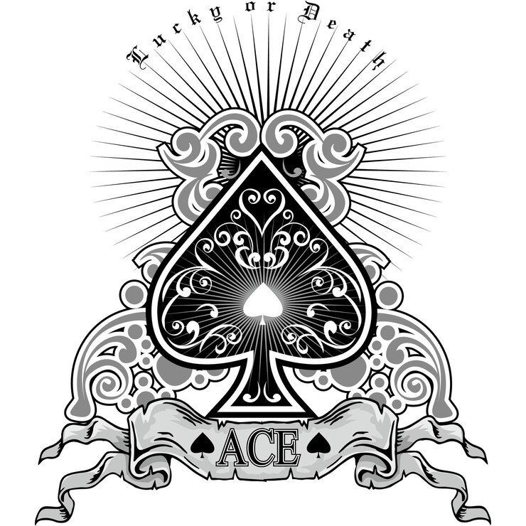 Vector ace of spades grunge vintage design t shirts