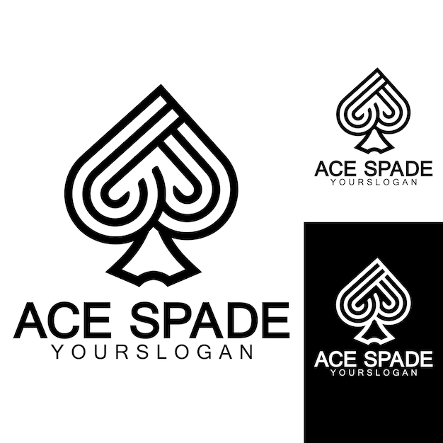 Vector ace of spades icon logo design flat related icon for web and mobile applications it can be used as logo pictogram icon infographic element illustration