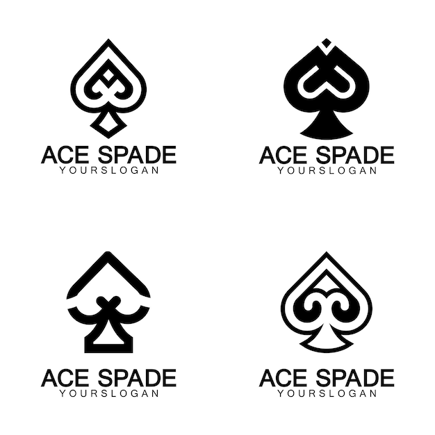 Vector ace of spades icon logo design flat related icon for web and mobile applications it can be used as logo pictogram icon infographic element illustration