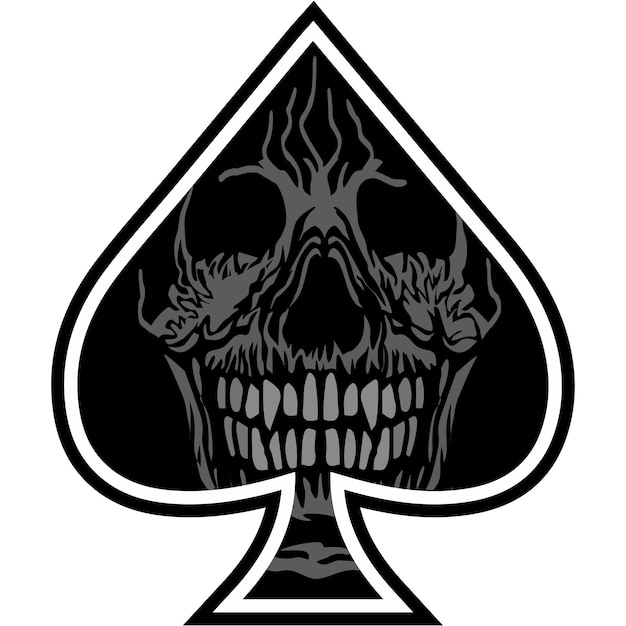 Vector ace of spades with skull grunge vintage design t shirts