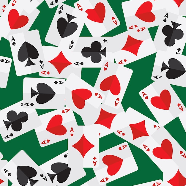 Aces playing cards seamless pattern