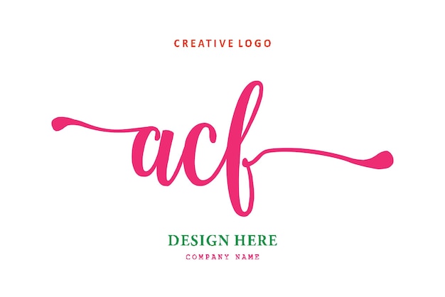 ACF lettering logo is simple easy to understand and authoritative