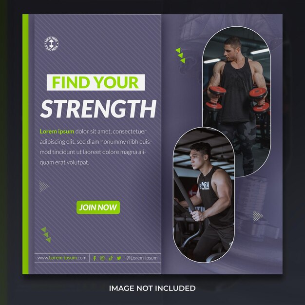 Vector achieve your goals gym fitness social media banner