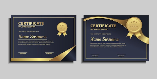 Achievement award certificate design template