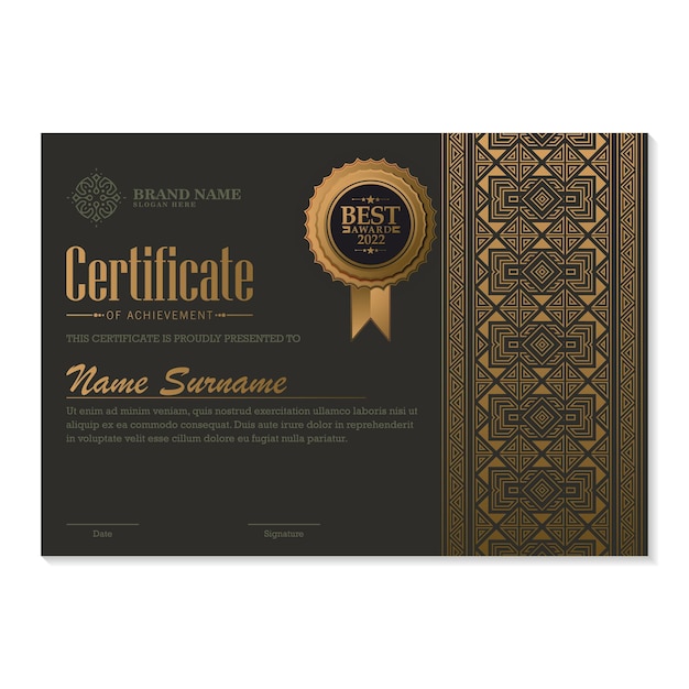 Vector achievement certificate best award diploma