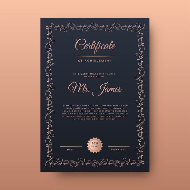 Achievement certificate template.