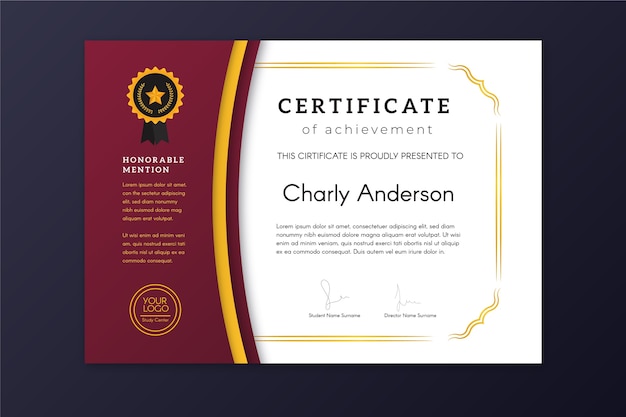 Achievement elegant certificate design