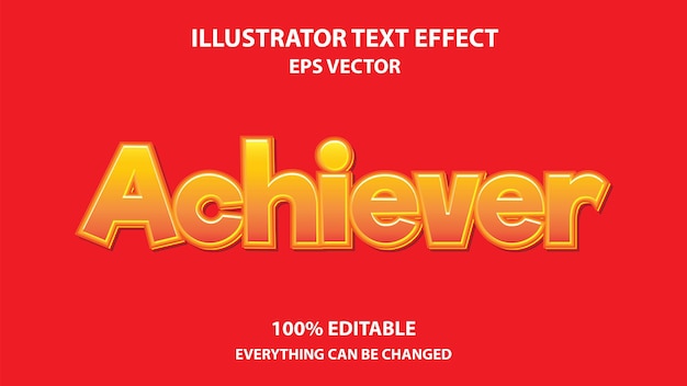 Vector achiever editable text effect