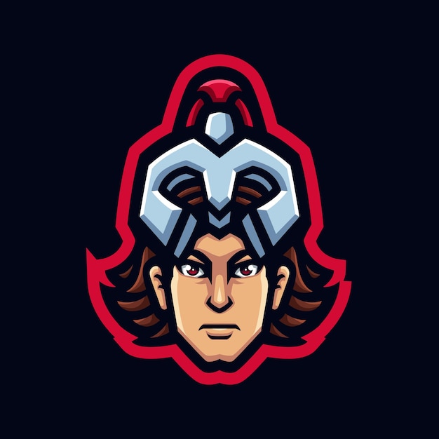 Achilles head gaming mascot logo for esports streamer and community