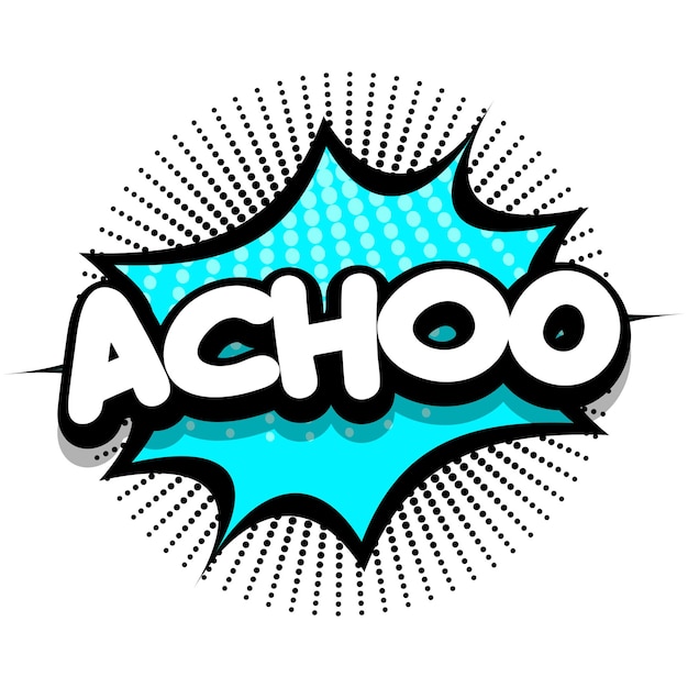 Achoo comic book explosion bubble vector illustration