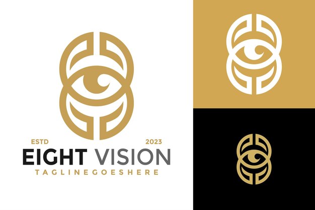 Acht oog visie ontwerp vector symbool icoon illustratie