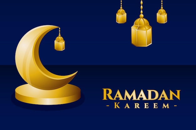 Achtergrond 3d ramadan kareem goud