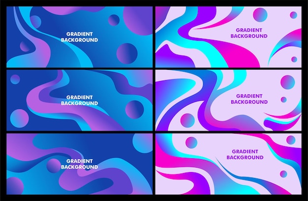 achtergrond abstract gradiënt blauw roze banner sjabloon met gradiënt kleur vloeibare vorm ontwerp
