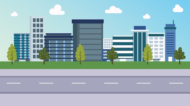 achtergrond animatie van stadsgebouwlandschap