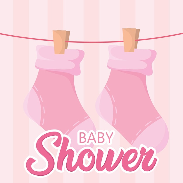 Achtergrond baby kleding douche vectorillustratie