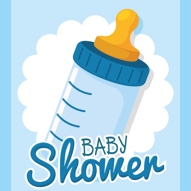 Achtergrond babyflessen douche vectorillustratie