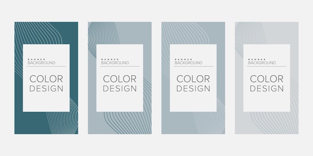 Achtergrond banner abstracte lijn kleur ontwerp vector verticale banner set