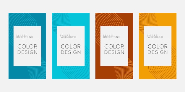 Achtergrond banner abstracte lijn kleur ontwerp vector verticale banner set
