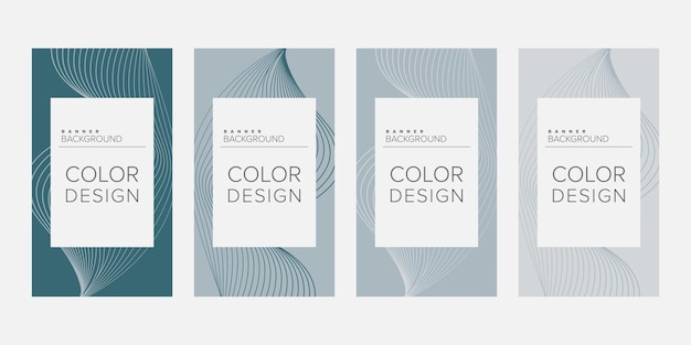 Achtergrond banner abstracte lijn kleur ontwerp vector verticale banner set