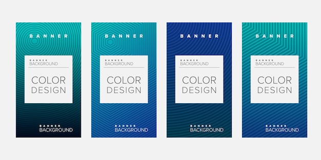 Achtergrond banner geometrische lijn kleurovergang kleur ontwerp vector verticale banner set