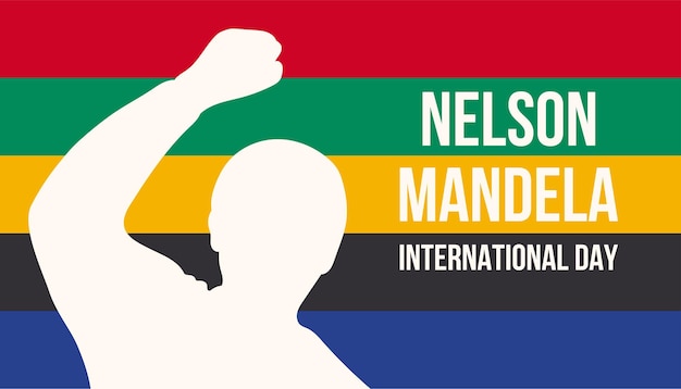 achtergrond banner poster en kaart ontwerp sjabloon Nelson Mandela International Day Zuid-Afrika f