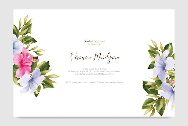 Achtergrond bloemen uitnodiging sjabloon set: