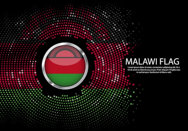 Achtergrond Halftone gradiëntmalplaatje van de vlag van Malawi.