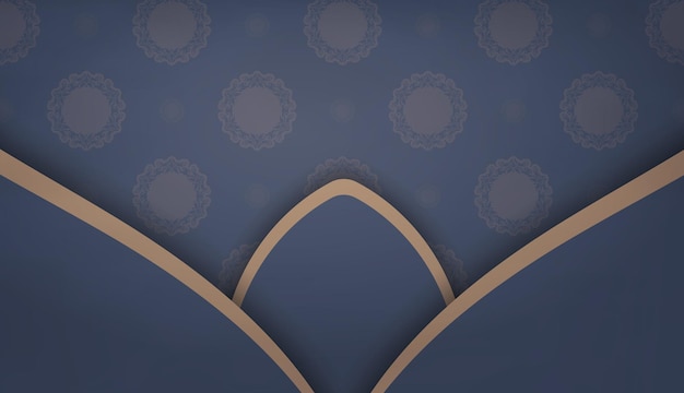 Achtergrond in blauw met abstract bruin ornament voor logo-ontwerp