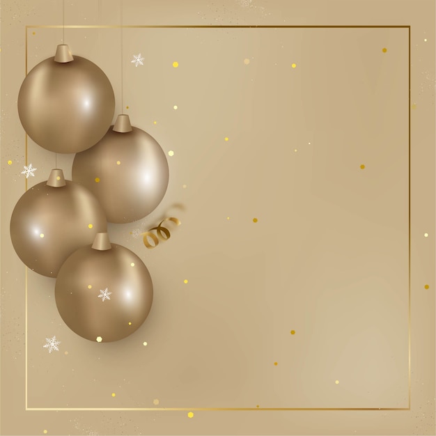 Vector achtergrond met gouden kerstballen