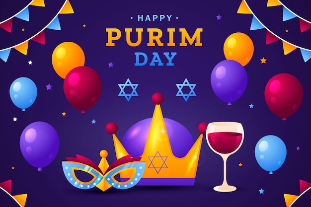 Achtergrond met kleurovergang voor de viering van de purim-vakantie