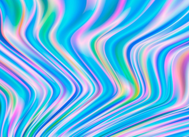 Vector achtergrond met kleurrijk chromatisch golven hologram foliepatroon