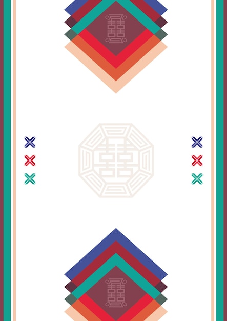 Achtergrond met Koreaanse traditionele patronen en kleuren
