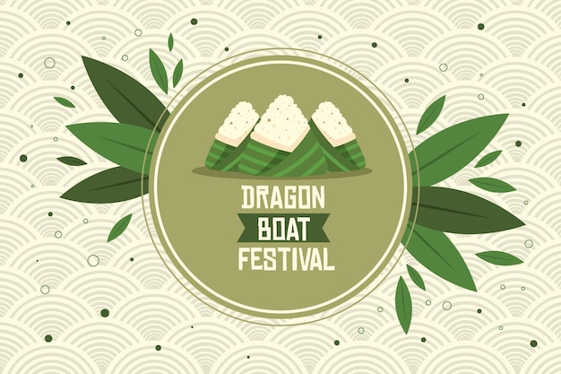 Achtergrond met zongzi voor drakenboot